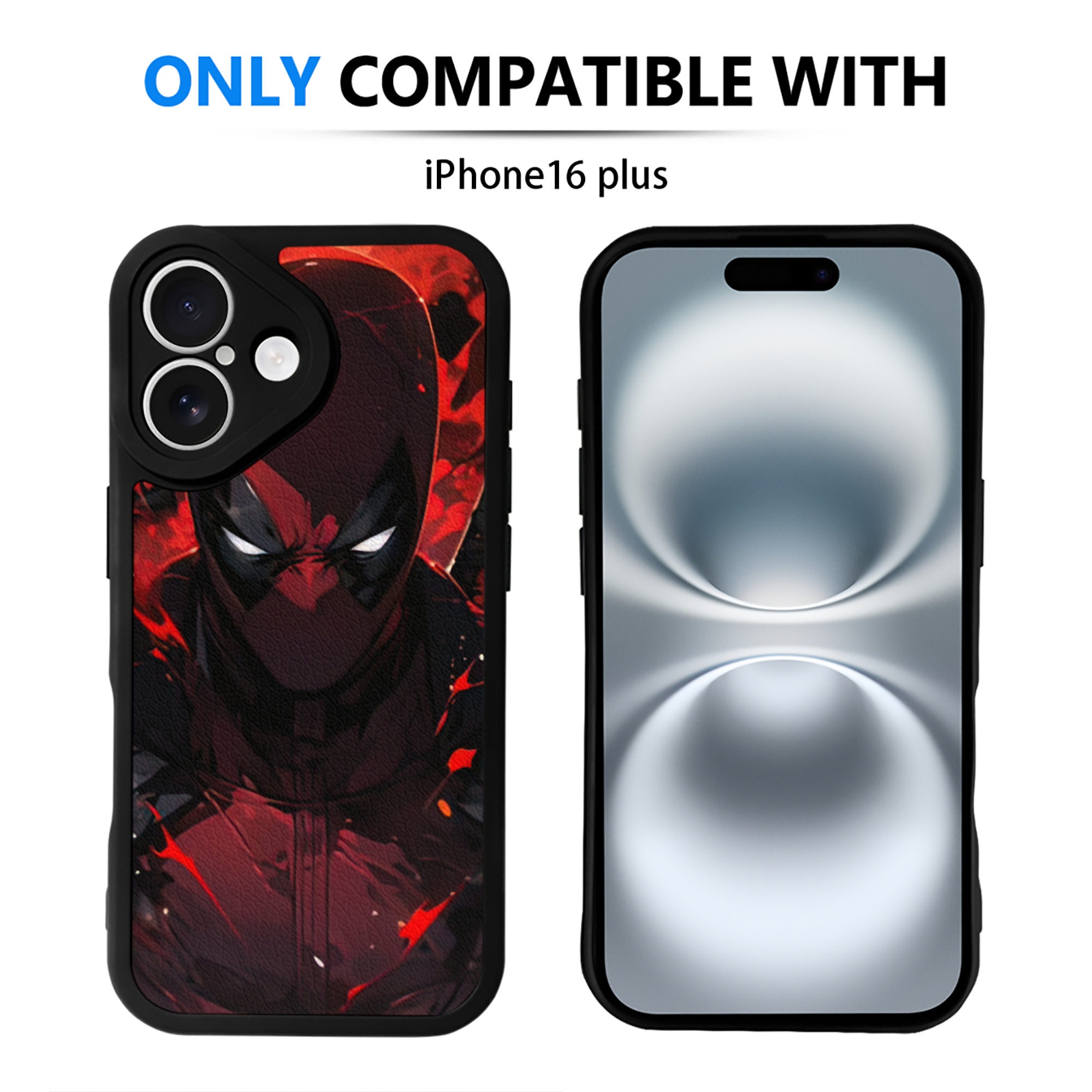 （画像用） Deadpool デッドプール 【iPhone 16シリーズ対応】シリコンスマホケース（レザー調） 材質：シリコン